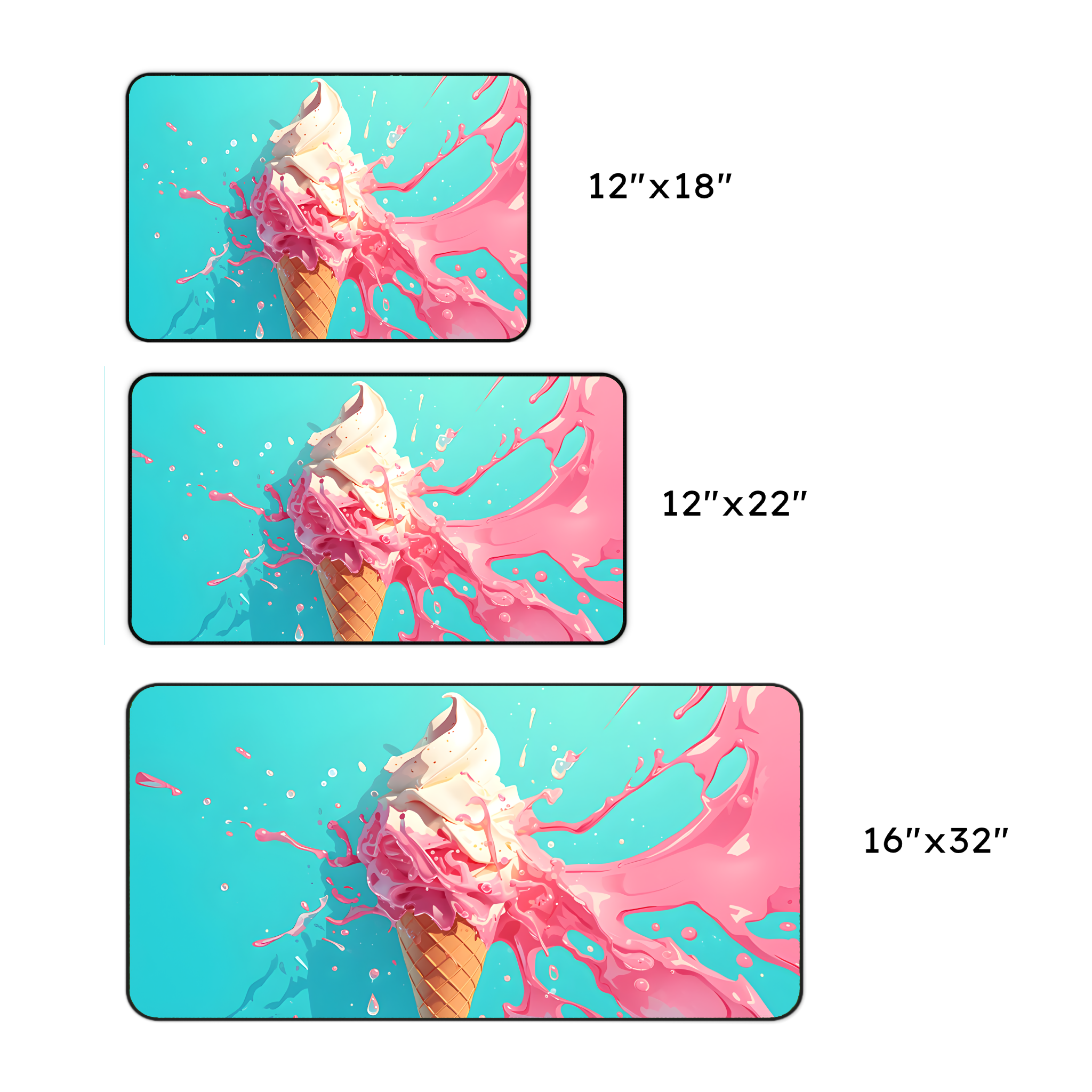 Ice Cream Splash Desk Mat