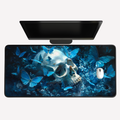 Blue Butterfly Skull Desk Mat