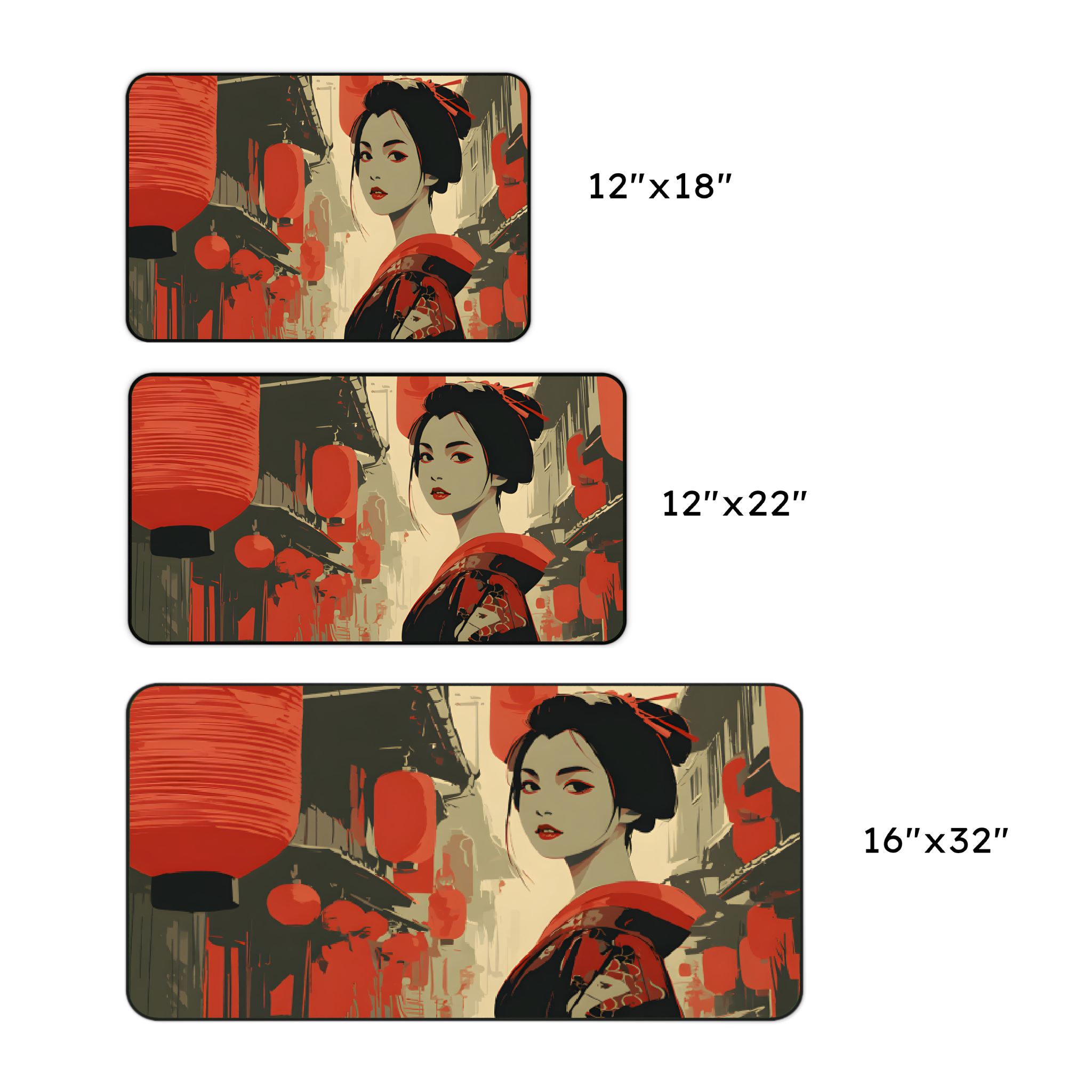 Geisha Lanterns Desk Mat