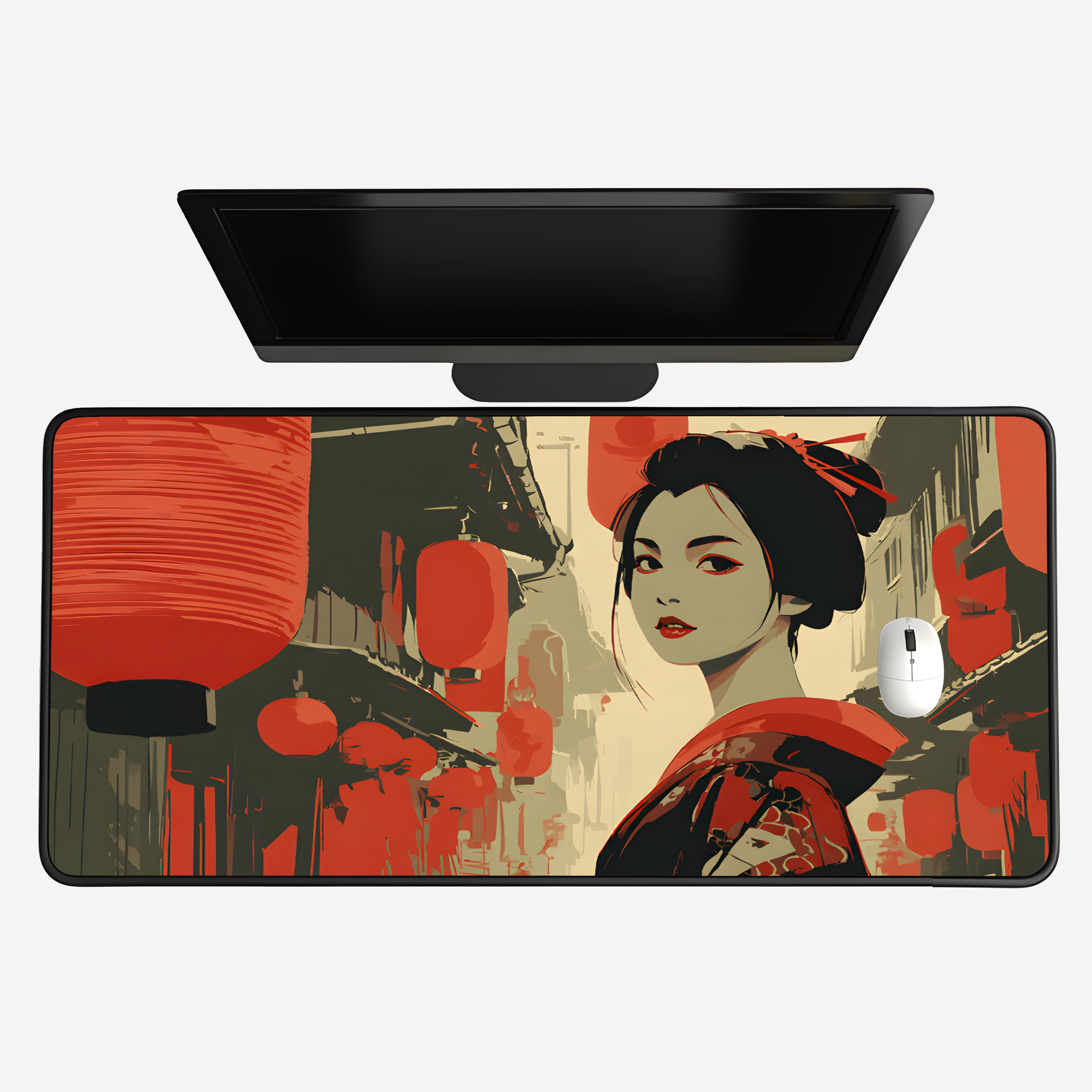 Geisha Lanterns Desk Mat