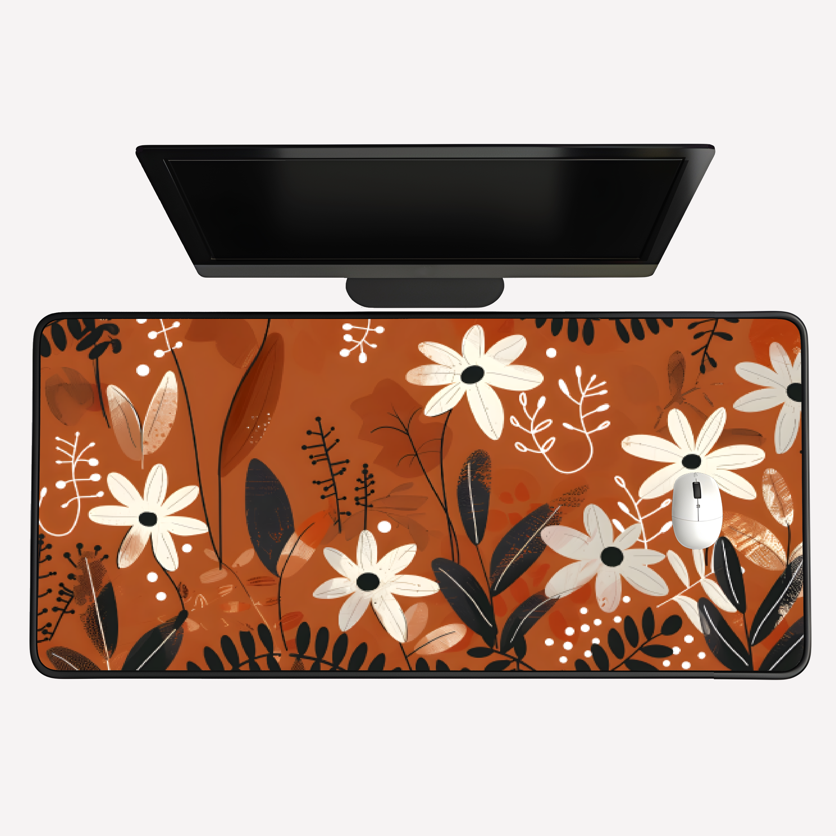 Autumn Daisy Floral Desk Mat