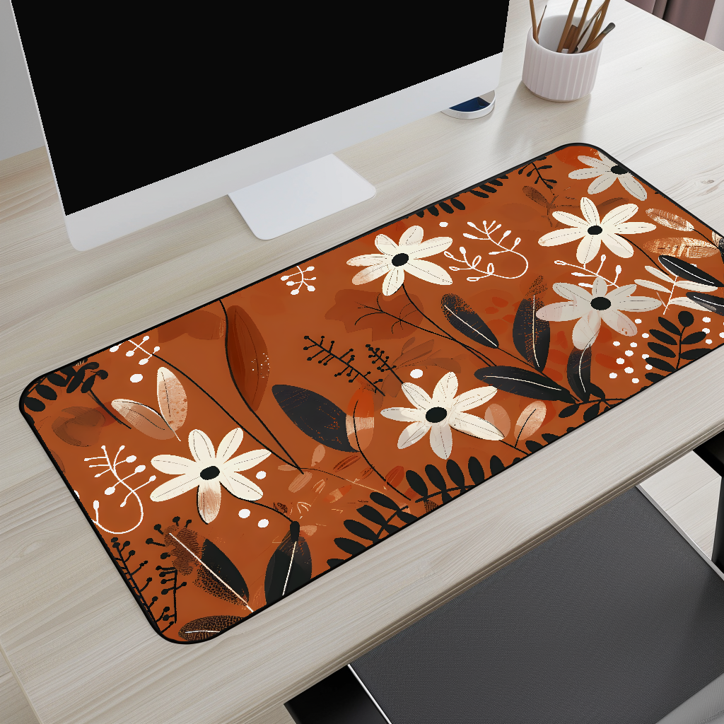 Autumn Daisy Floral Desk Mat