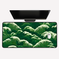 Green Ocean Wave Desk Mat