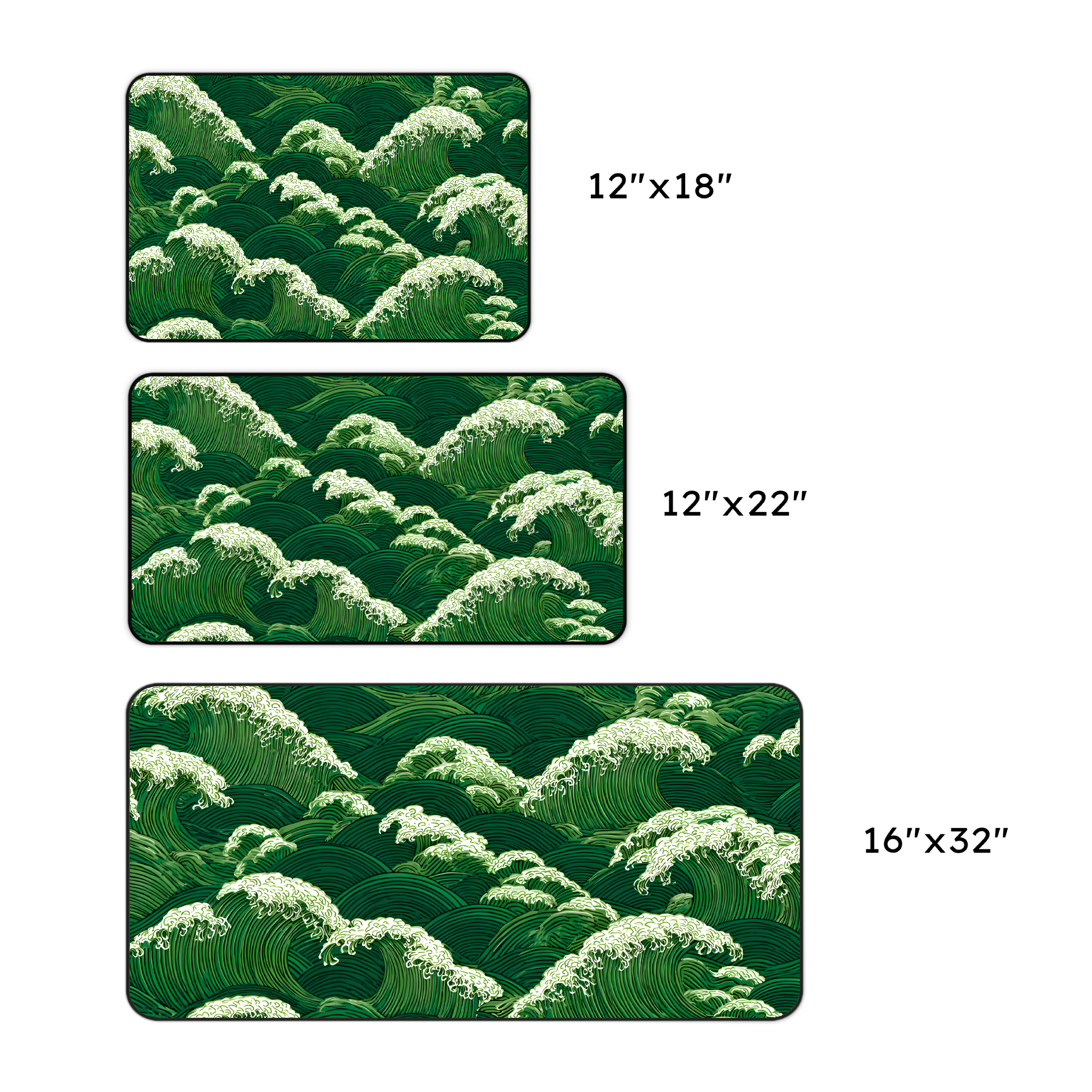 Green Ocean Wave Desk Mat