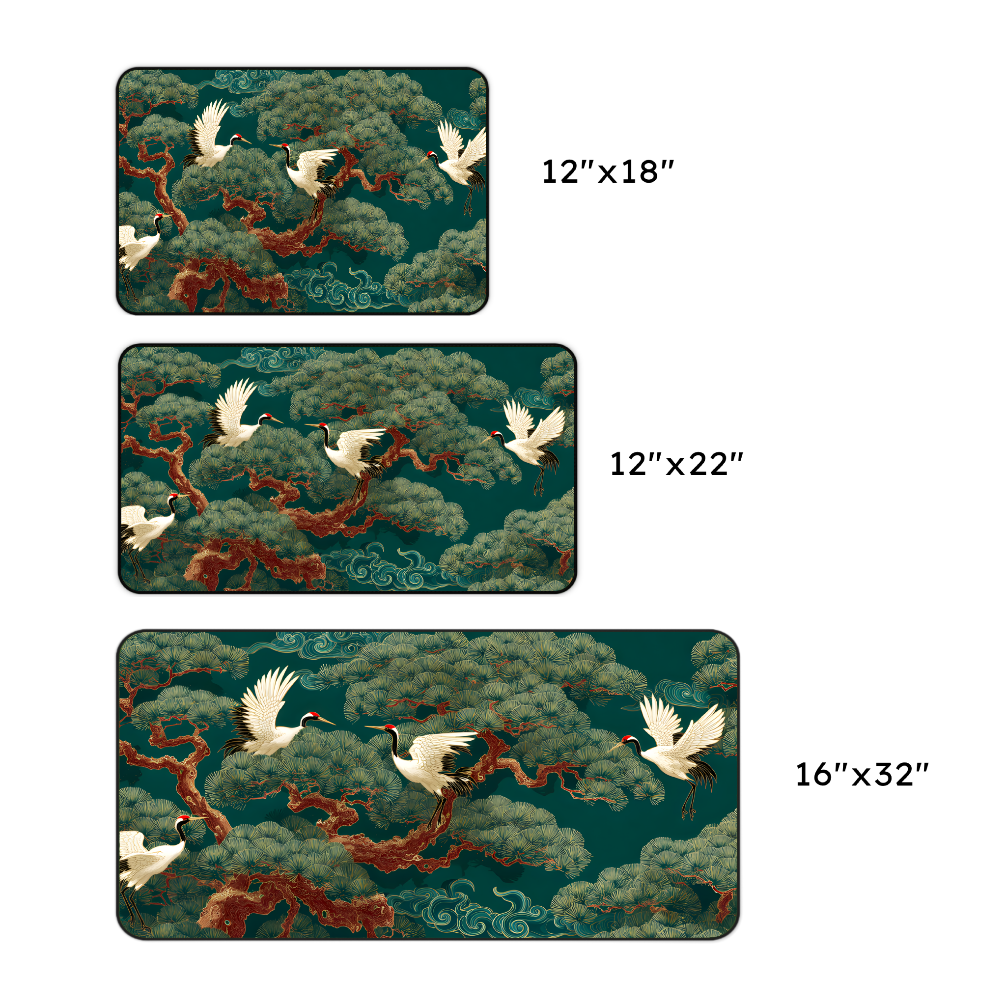 Cranes & Pine Desk Mat