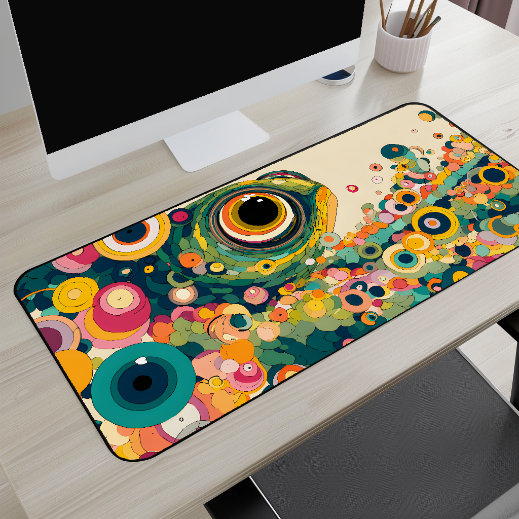 Colorful Abstract Fish Desk Mat