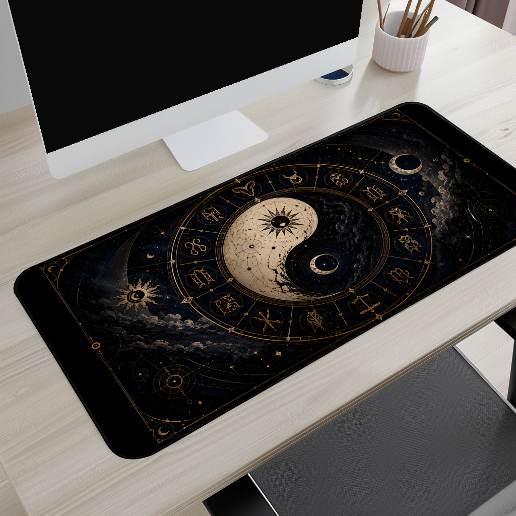 Yin Yang Zodiac Desk Mat