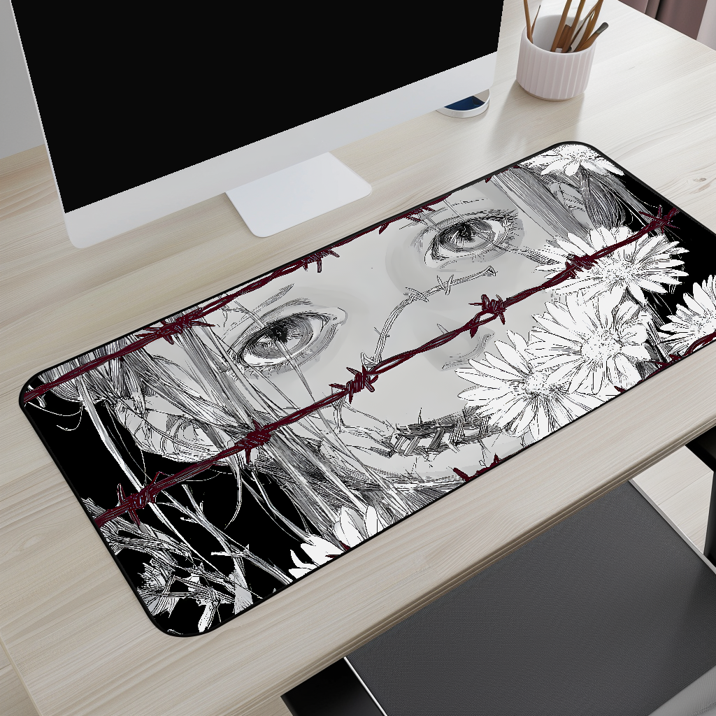 Painful Silence Manga Girl Desk Mat