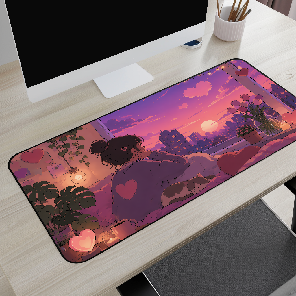Lofi Love Desk Mat