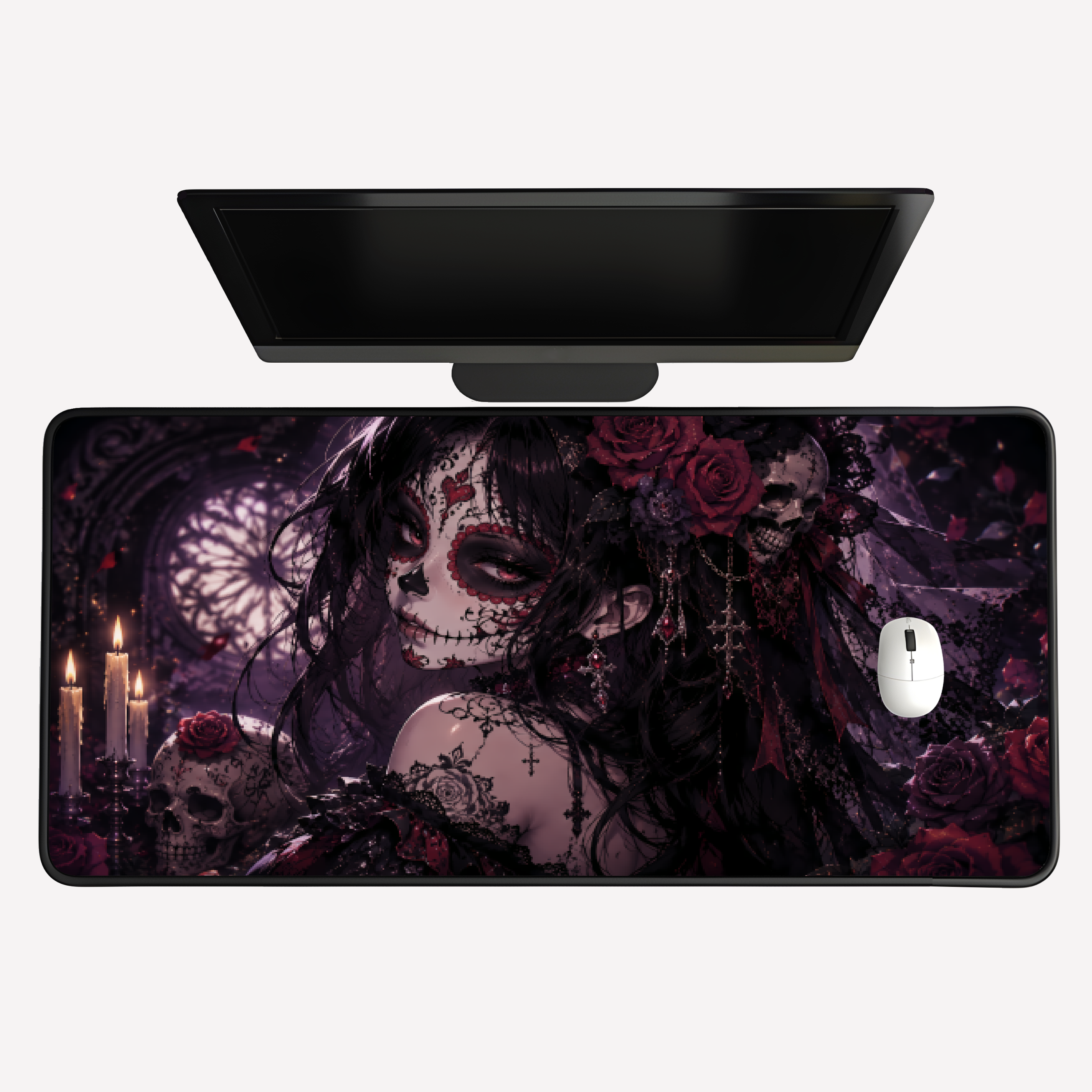 Gothic Día de los Muertos Bride Desk Mat