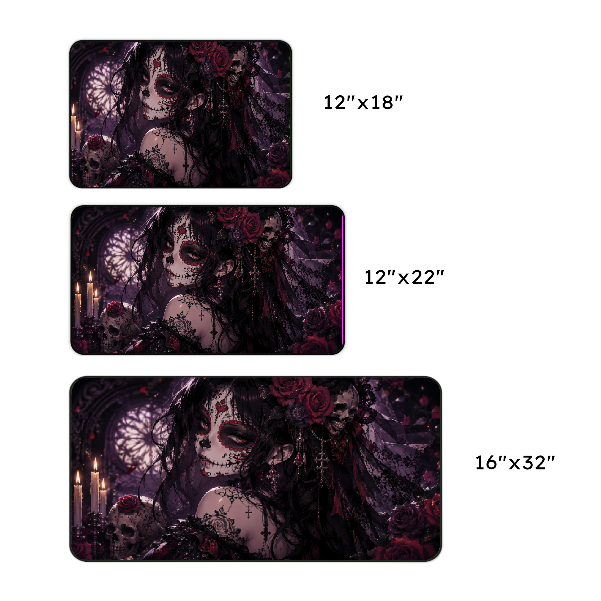 Gothic Día de los Muertos Bride Desk Mat