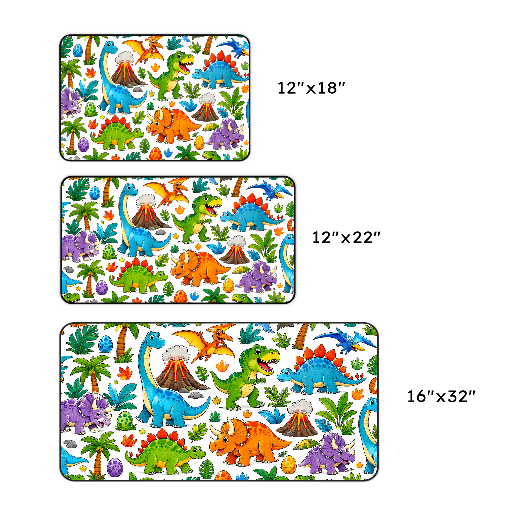 Cartoon Dinosaurs Desk Mat