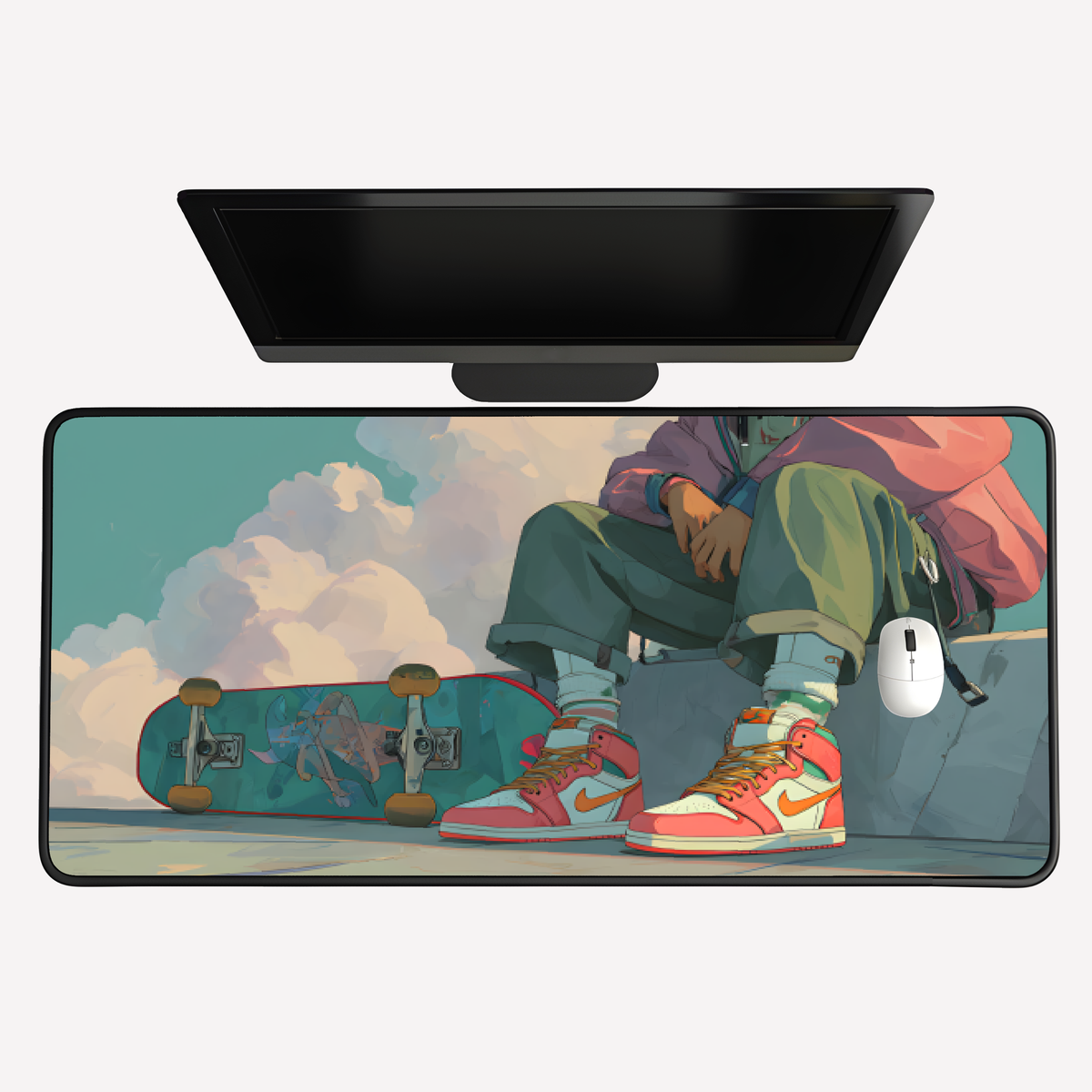 Skateboard Shot  Desk Mat