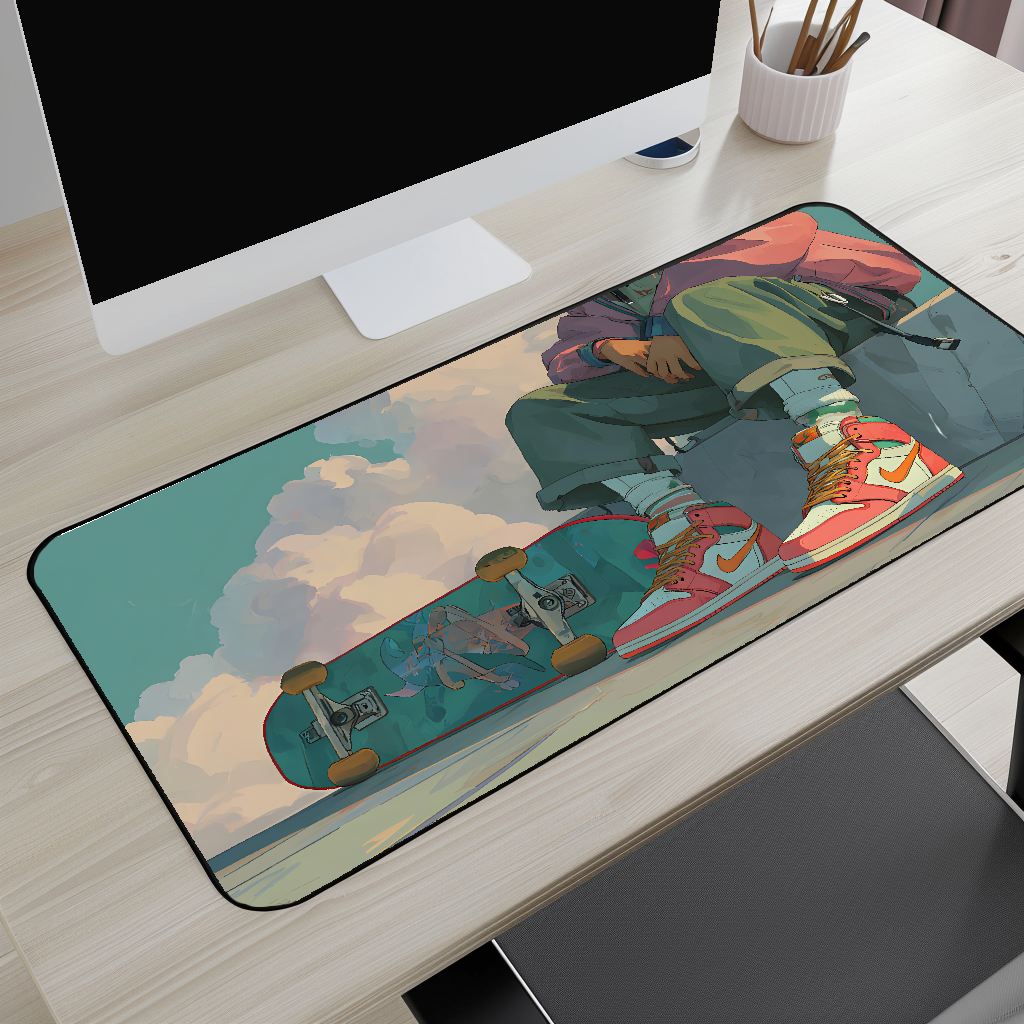 Skateboard Shot  Desk Mat