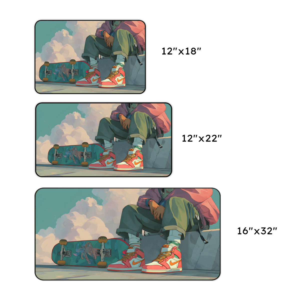 Skateboard Shot  Desk Mat