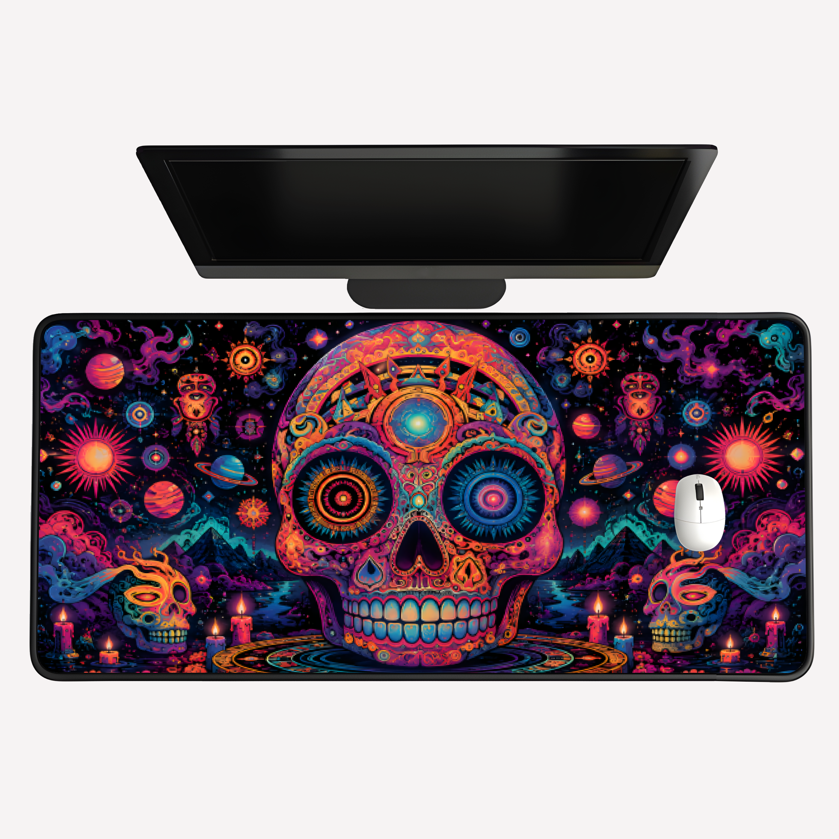Psychedelic Sugar Skull Desk Mat