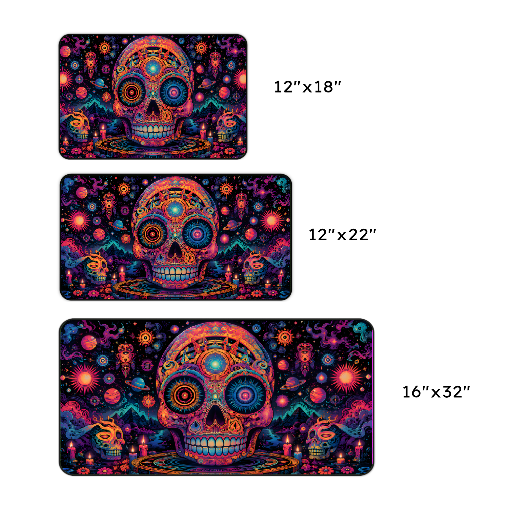 Psychedelic Sugar Skull Desk Mat