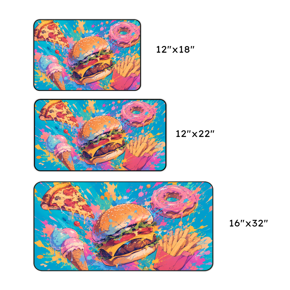 Burger, Fries, Pizza & Donut Desk Mat