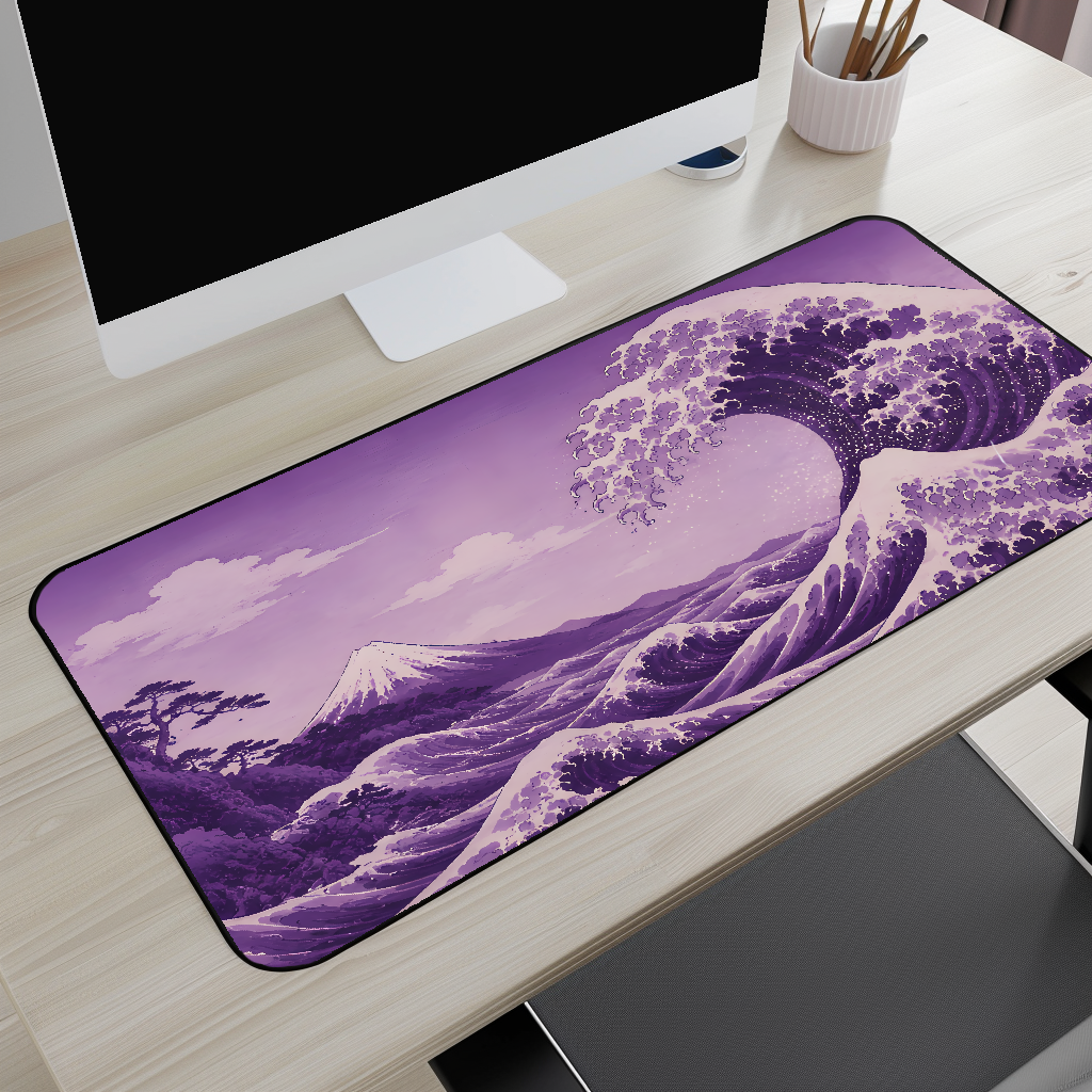 Purple Great Wave Desk Mat