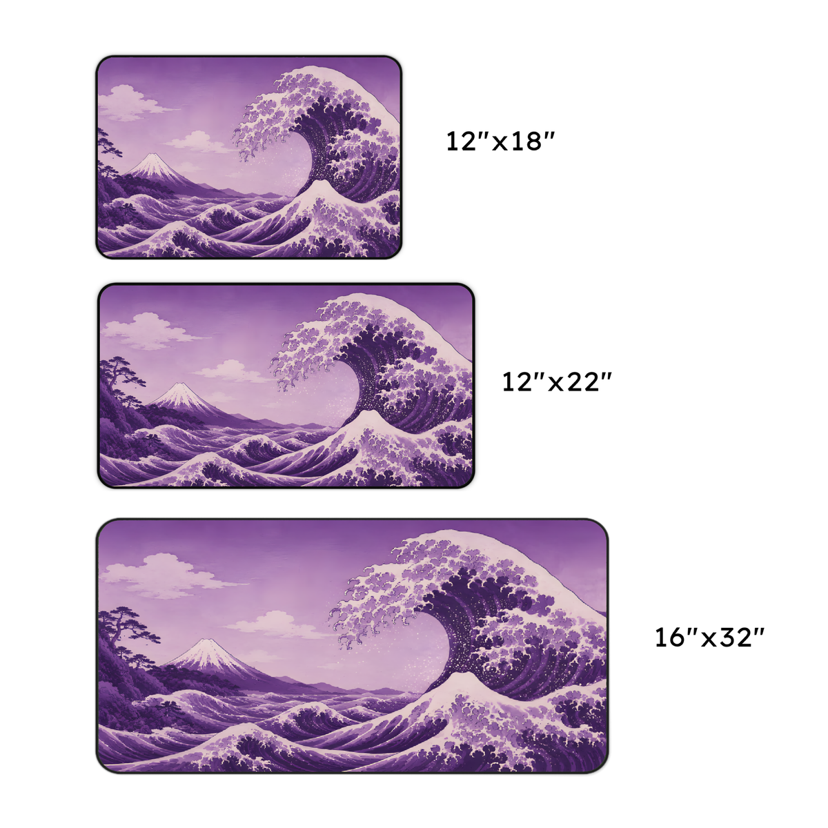 Purple Great Wave Desk Mat