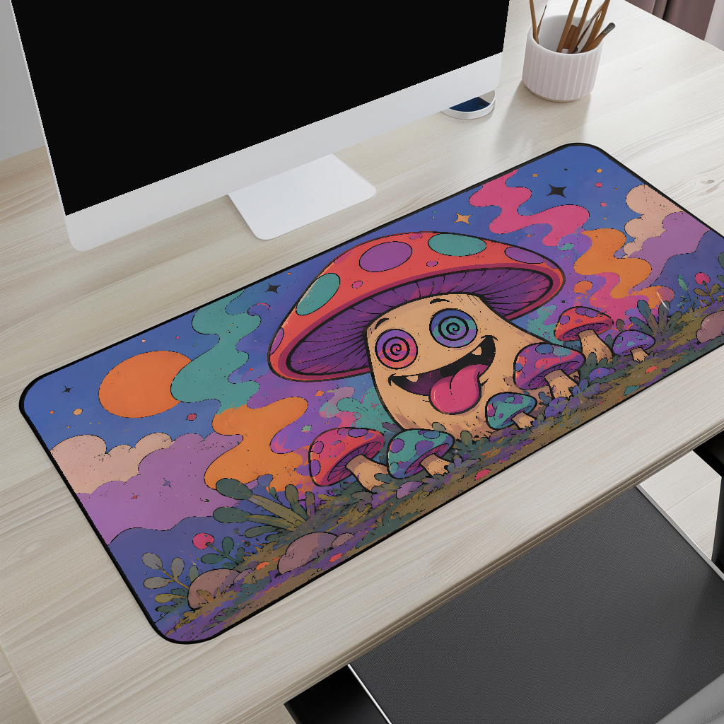 Psychedelic Mushroom Desk Mat