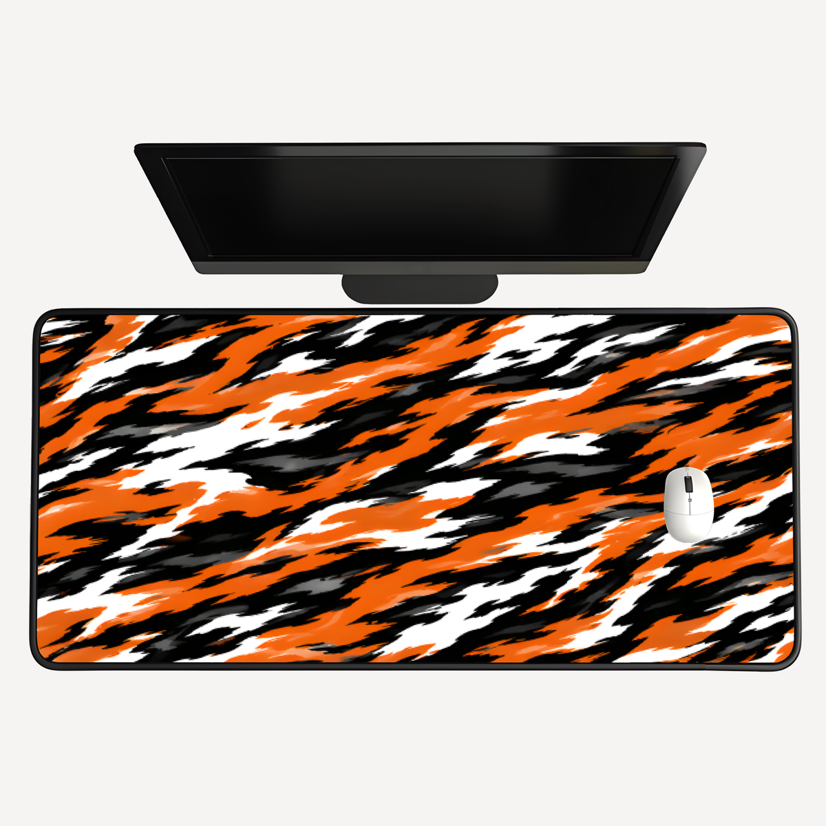 Orange Tiger Stripe Desk Mat