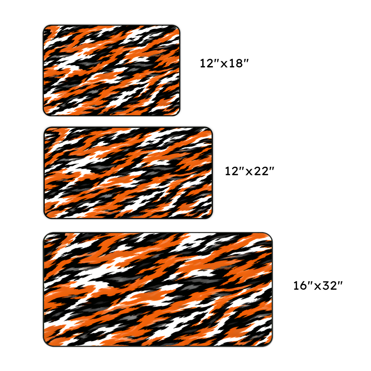 Orange Tiger Stripe Desk Mat