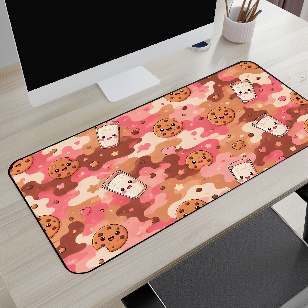 Cute Milk & Cookies Desk Mat