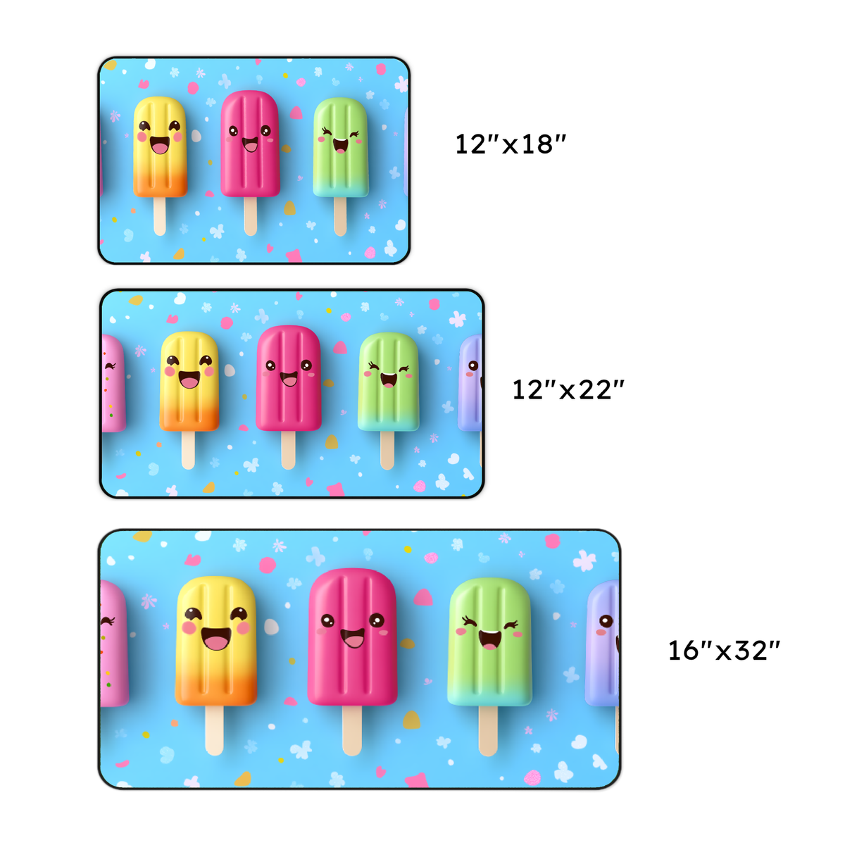 Cute Kawaii Popsicle Desk Mat