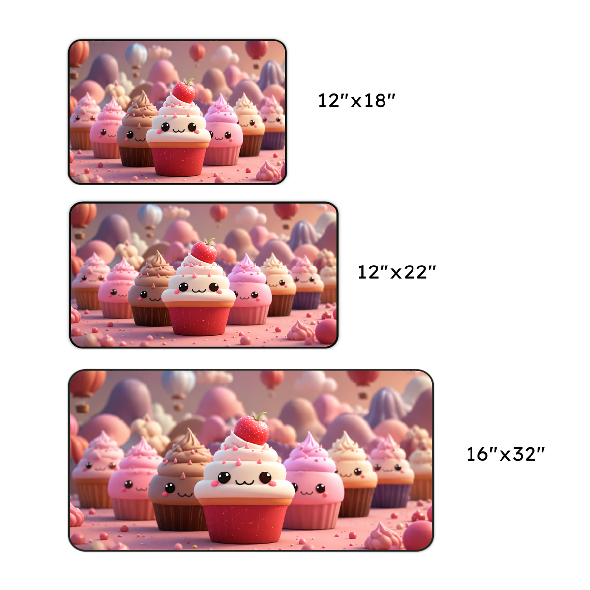 Cute Kawaii Cupcake Desk Mat