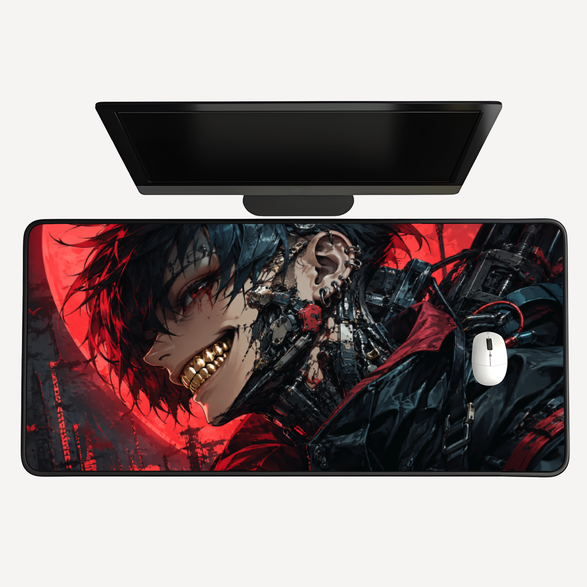 Tokyo Red Cyberpunk Desk Mat