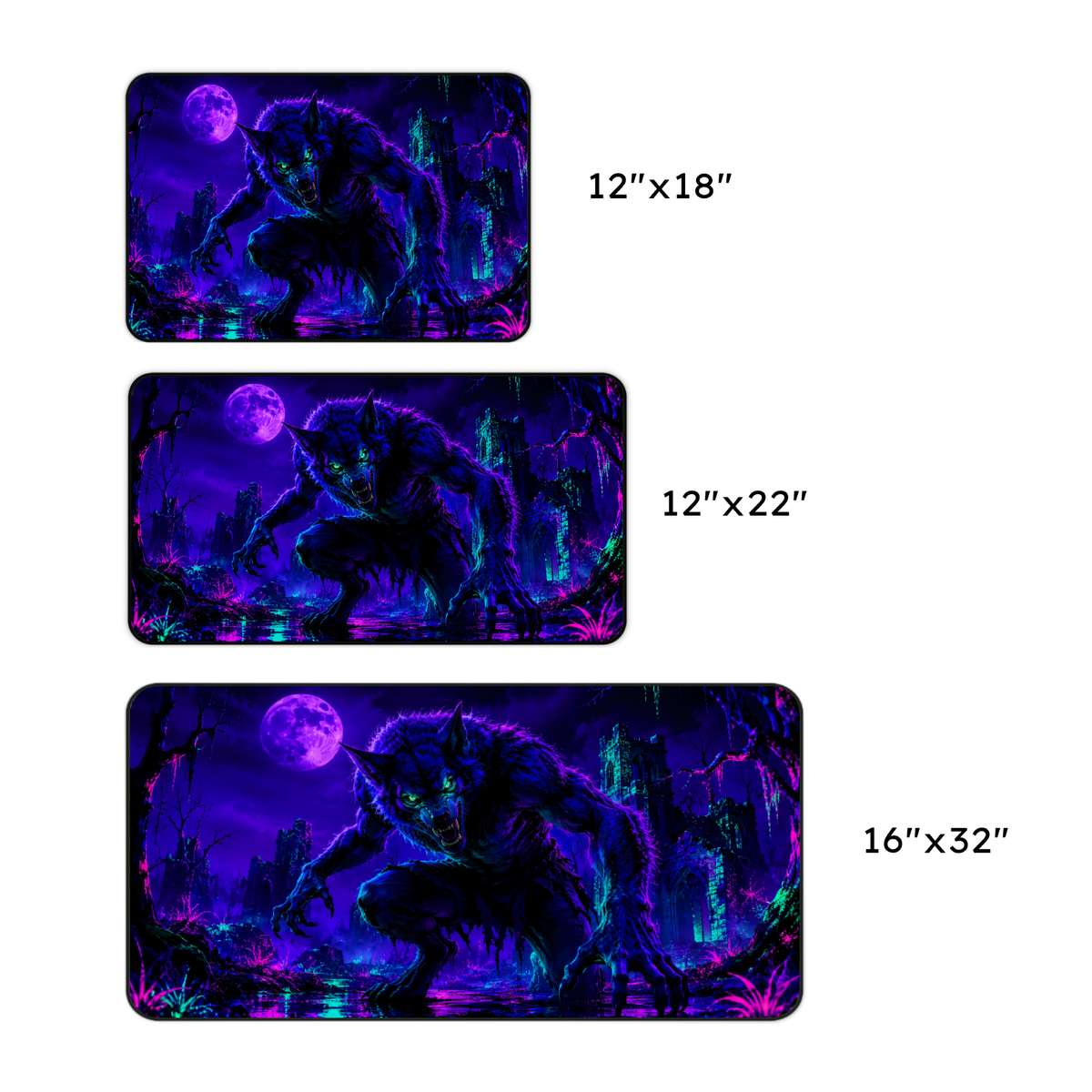 Neon Werewolf Desk Mat