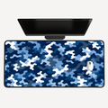 Navy Inspired Blue Camo Desk Mat