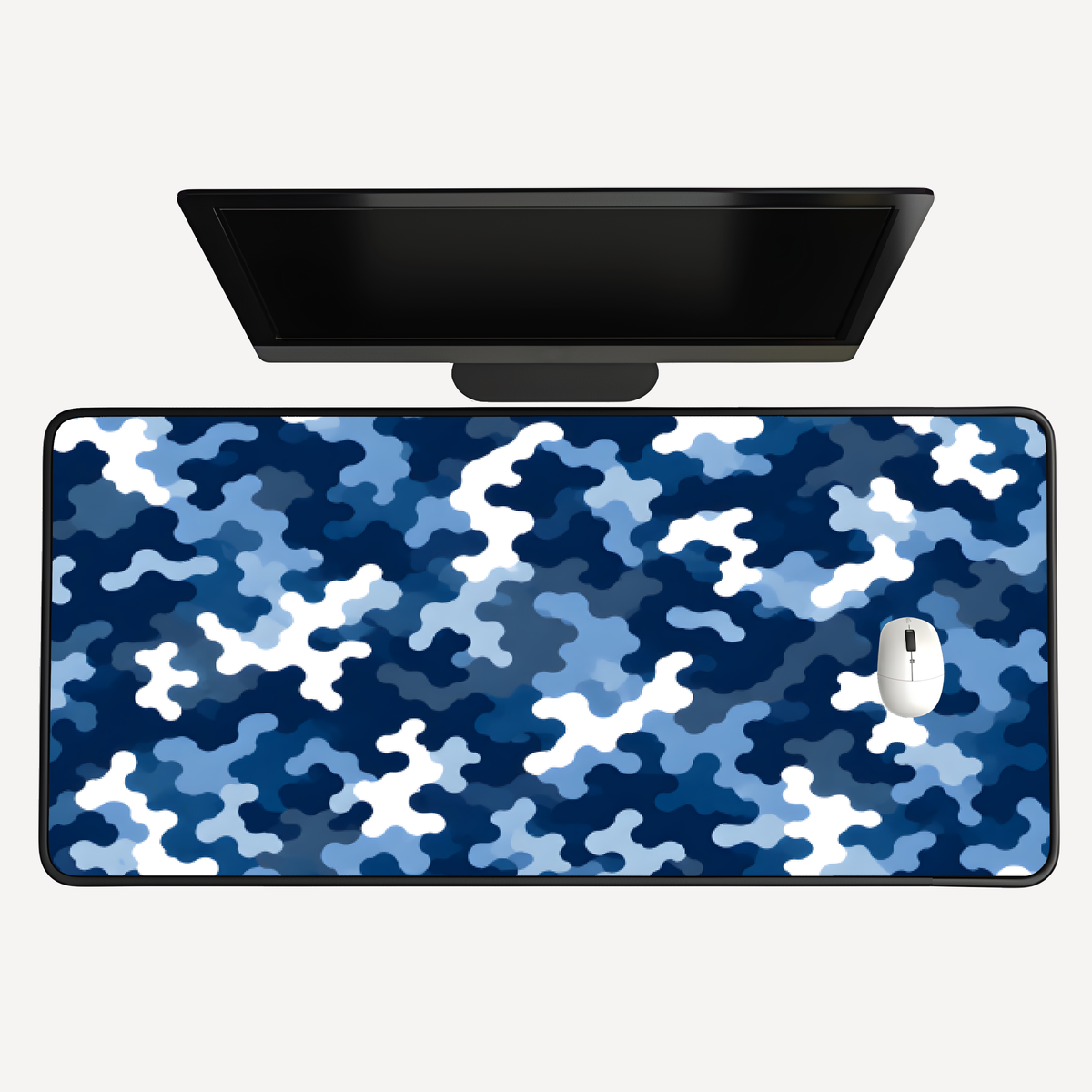 Navy Inspired Blue Camo Desk Mat