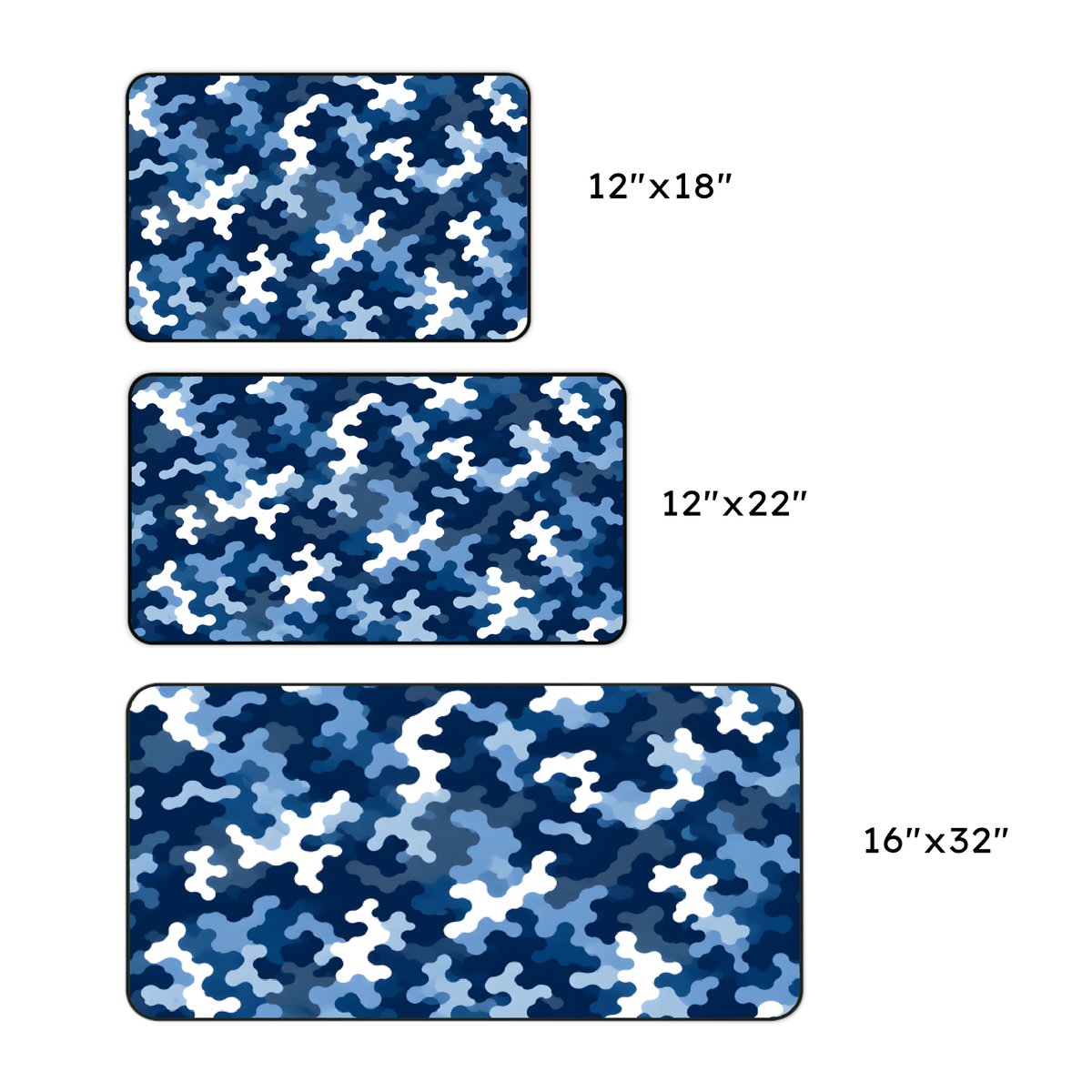 Navy Inspired Blue Camo Desk Mat