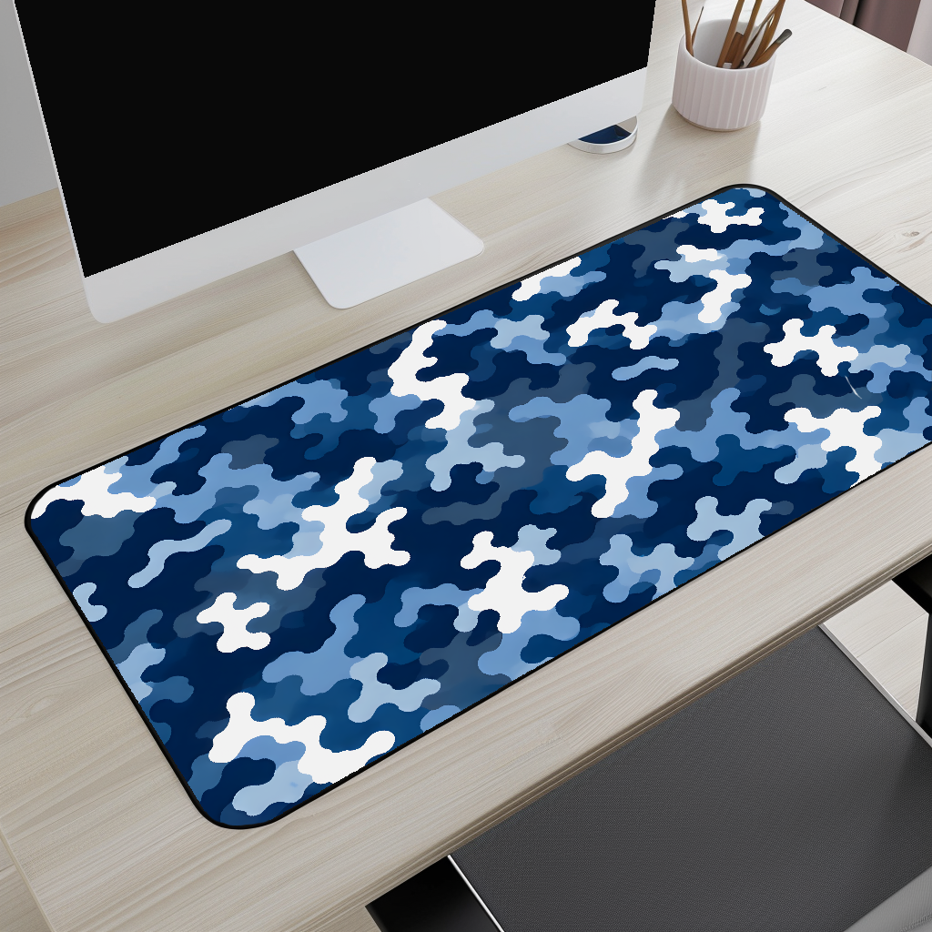 Navy Inspired Blue Camo Desk Mat