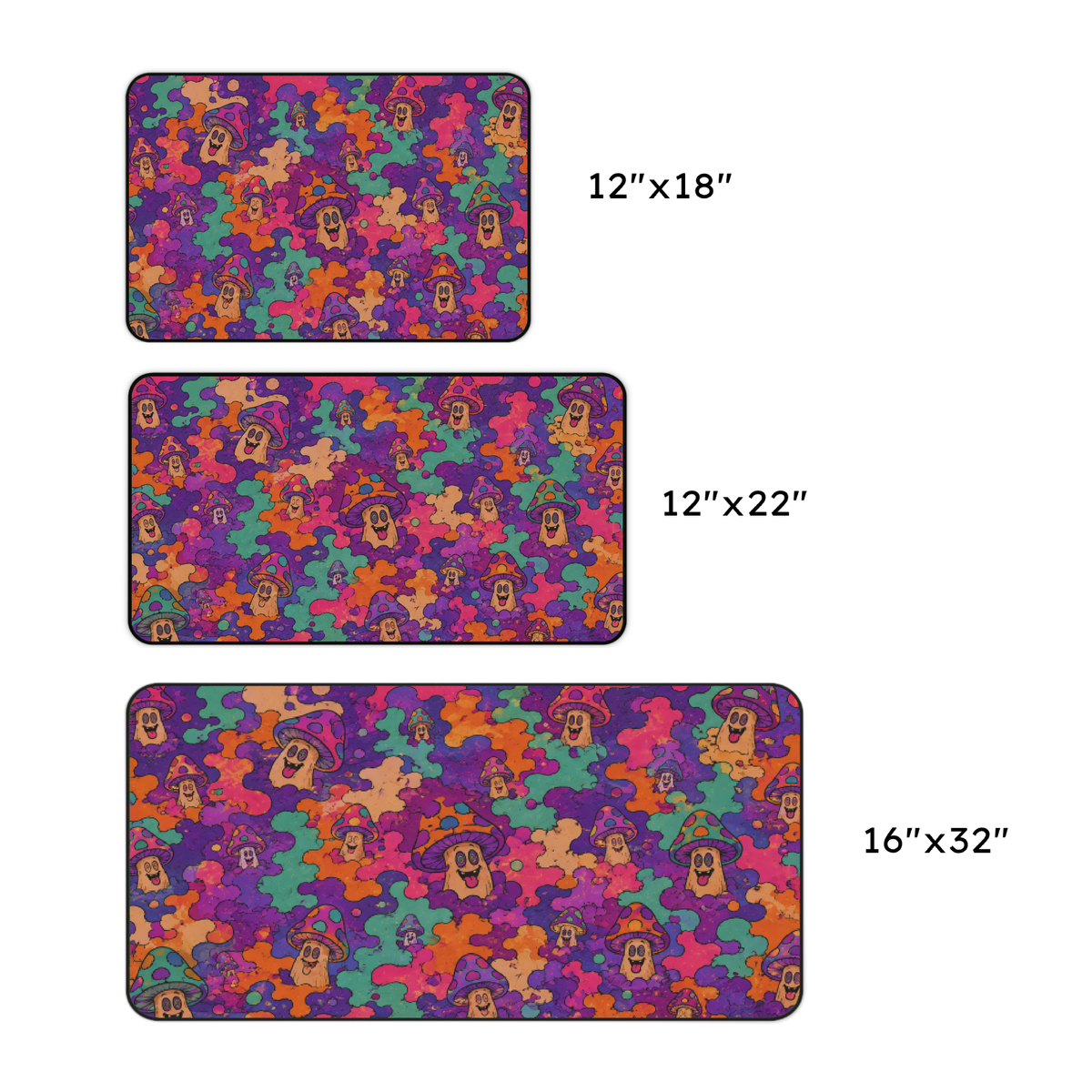 Colorful Mushroom Camo Desk Mat