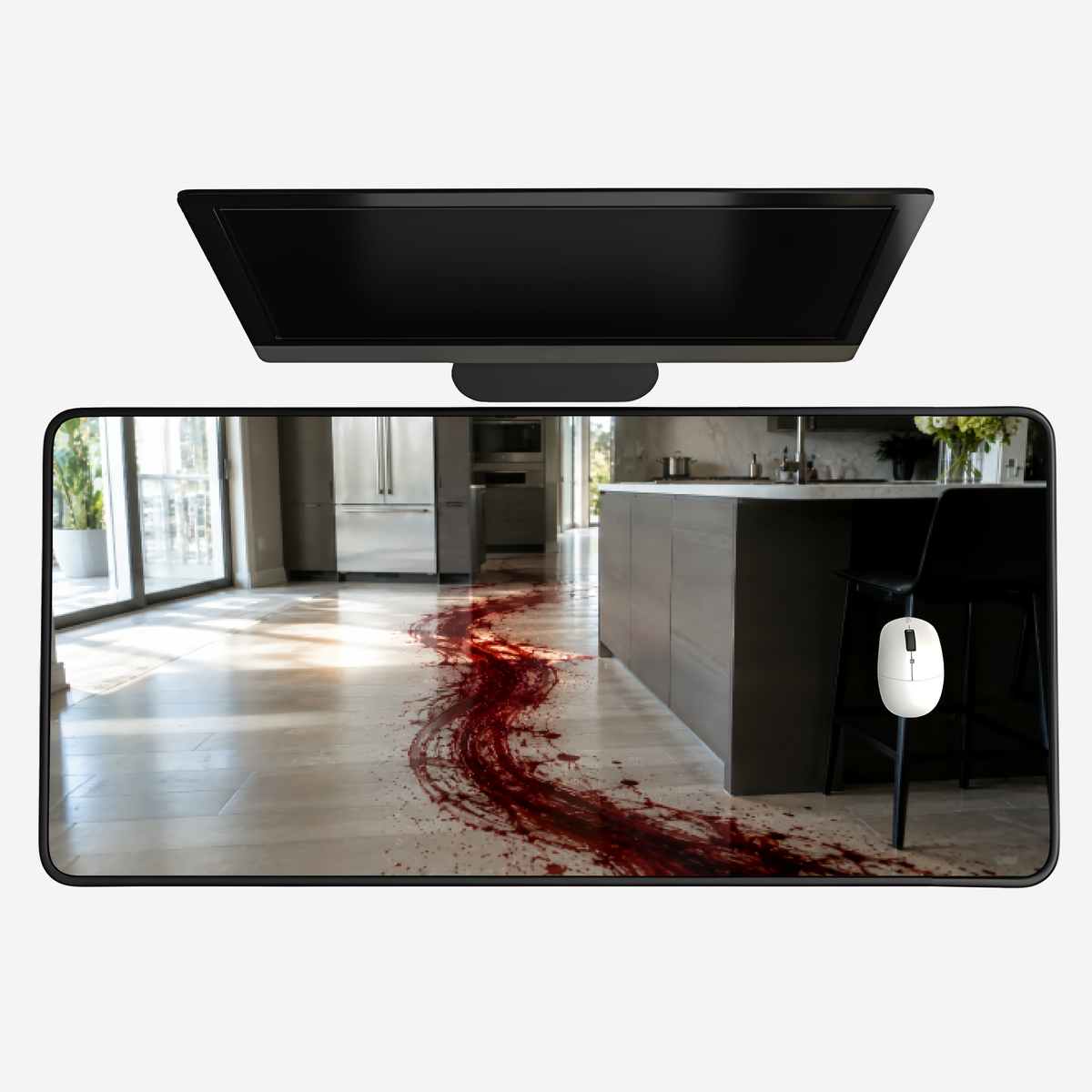 Scary Blood Trail Desk Mat