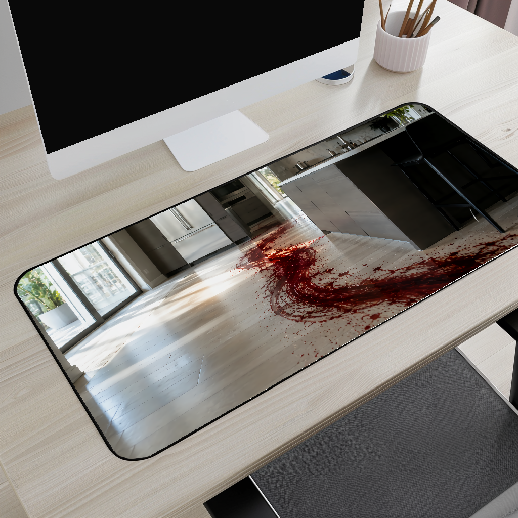 Scary Blood Trail Desk Mat