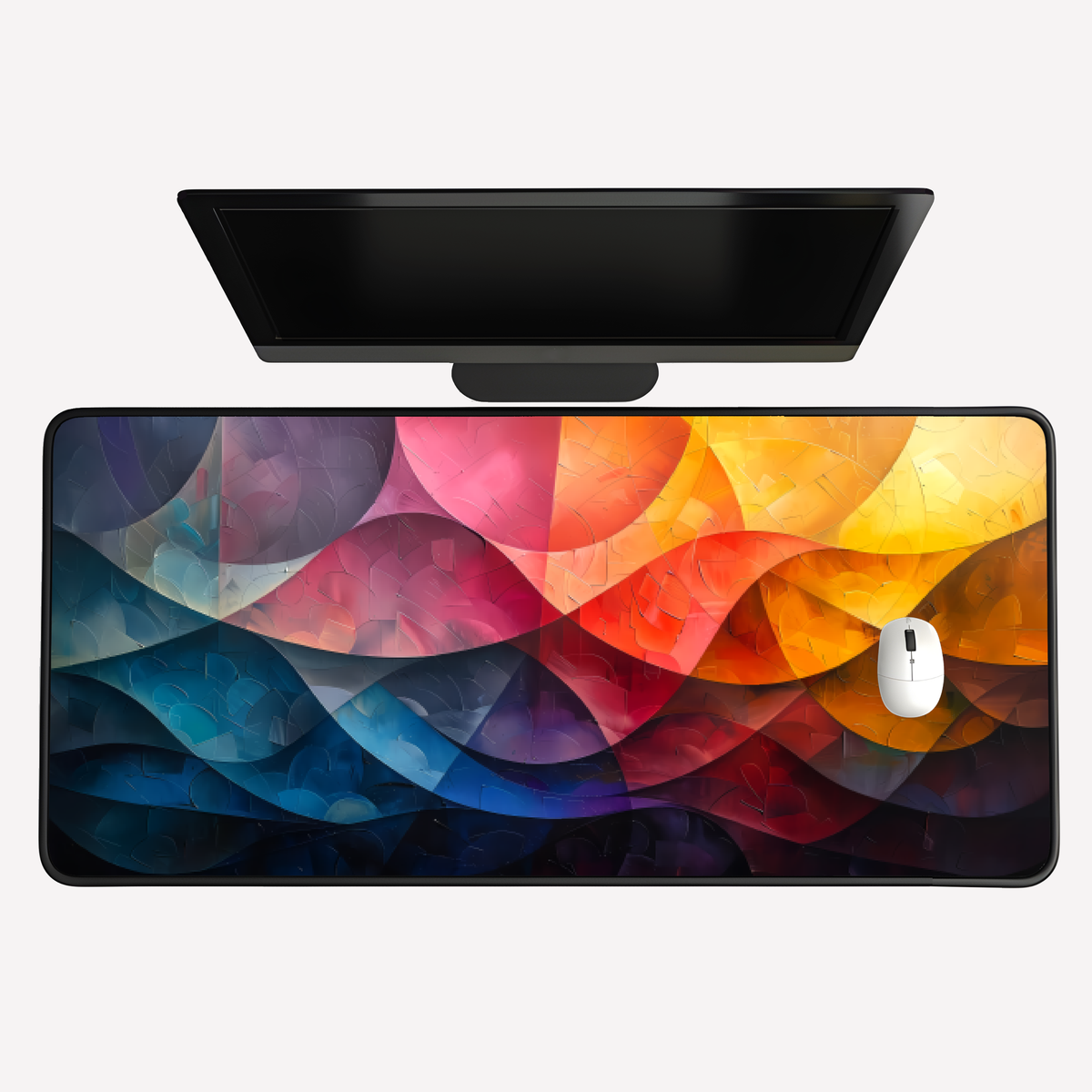Abstract Color Wave Desk Mat
