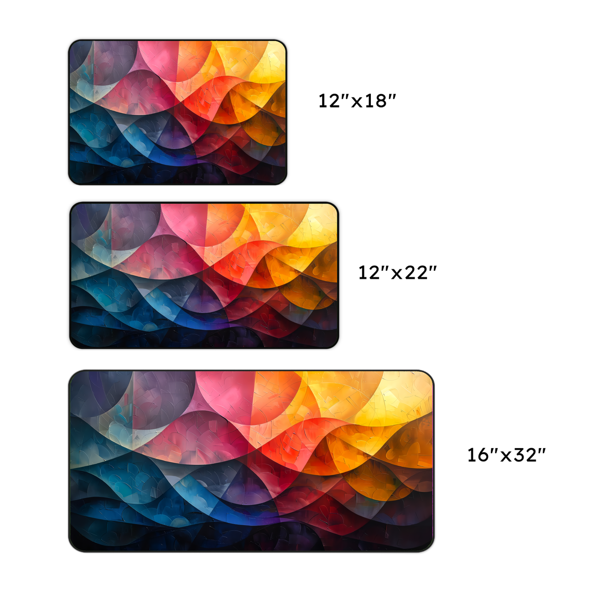 Abstract Color Wave Desk Mat