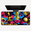 Vibrant Pop Art Face Desk Mat
