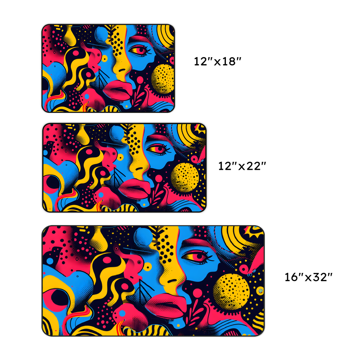 Vibrant Pop Art Face Desk Mat