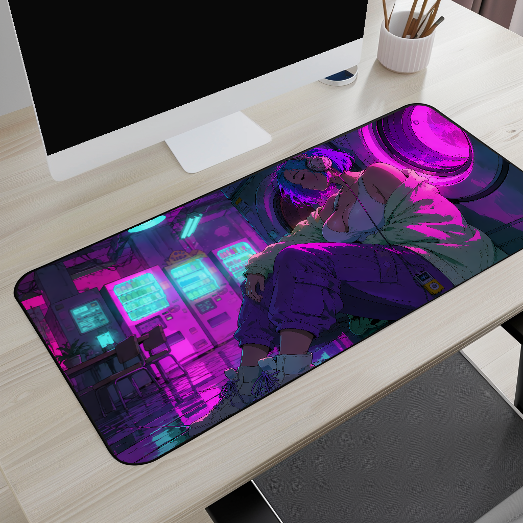 Neon Lounge Girl Desk Mat