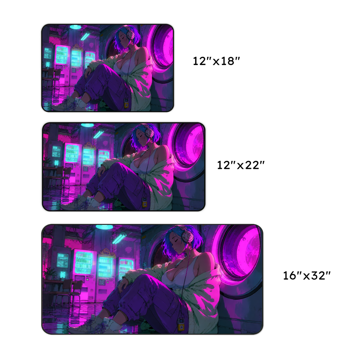 Neon Lounge Girl Desk Mat