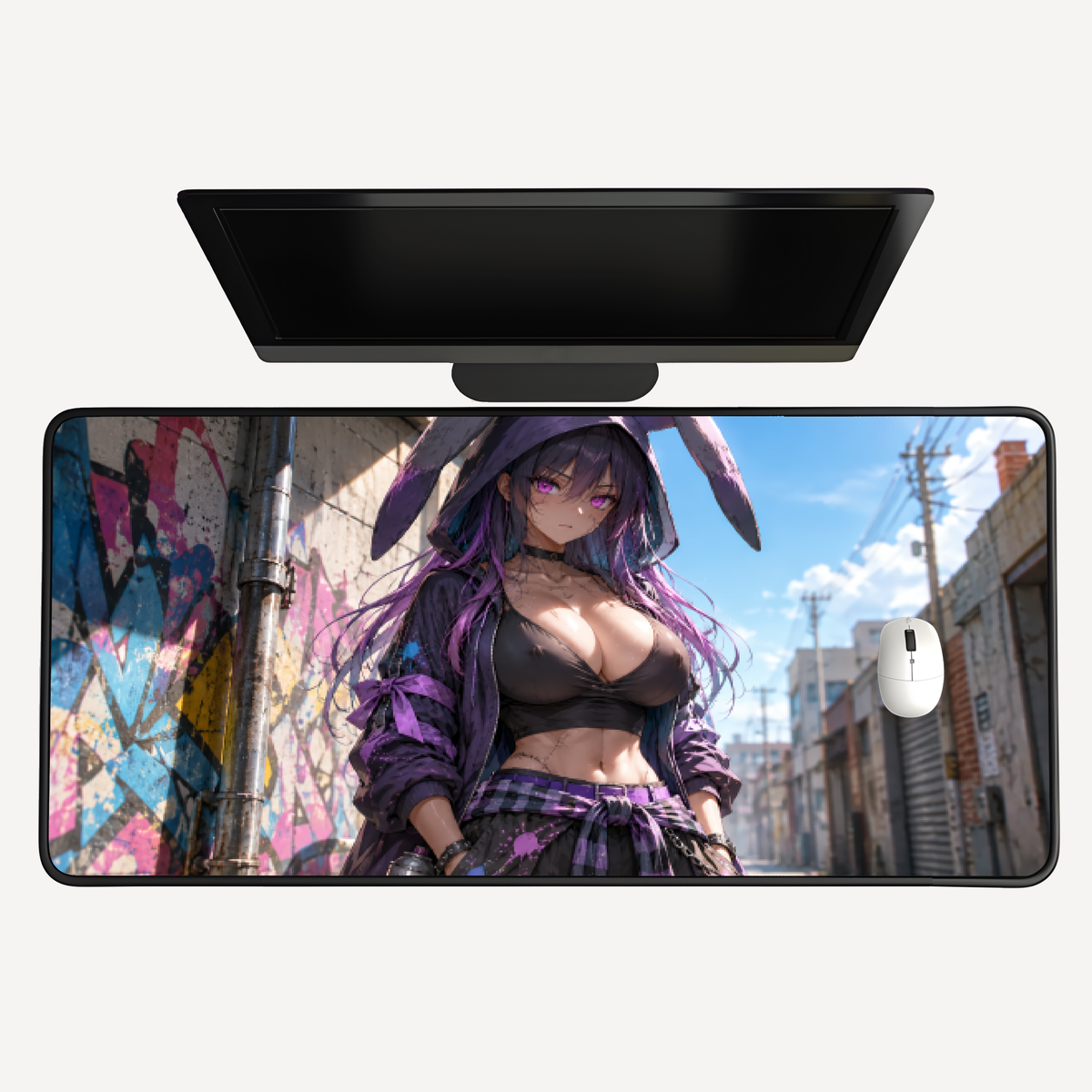 Street Bunny Desk Mat