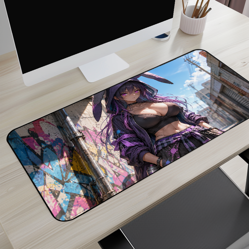 Street Bunny Desk Mat