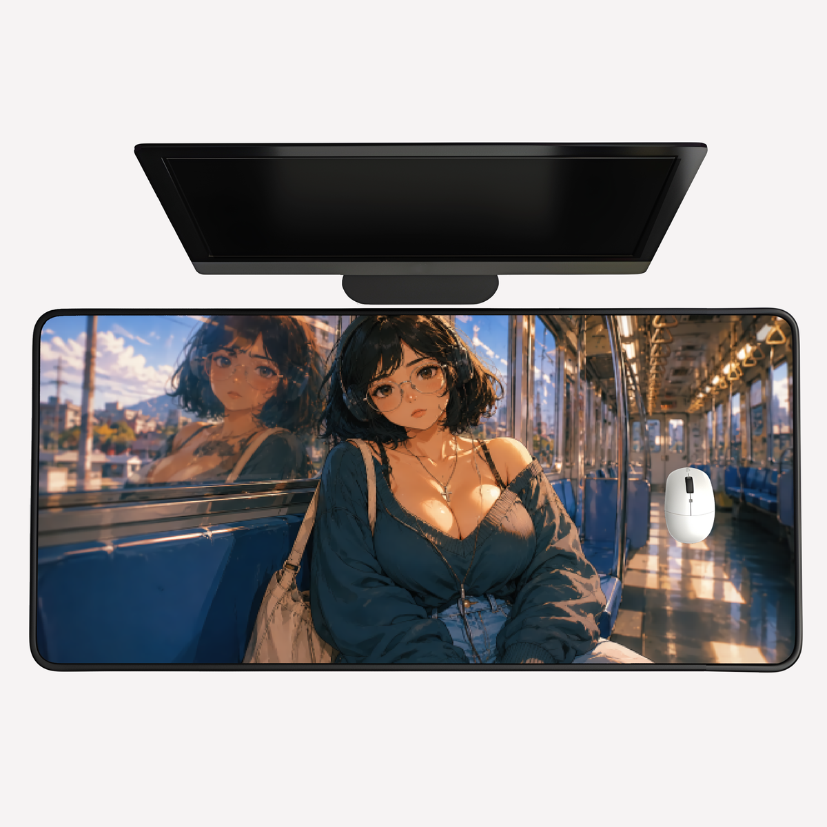Evening Train Ride Desk Mat