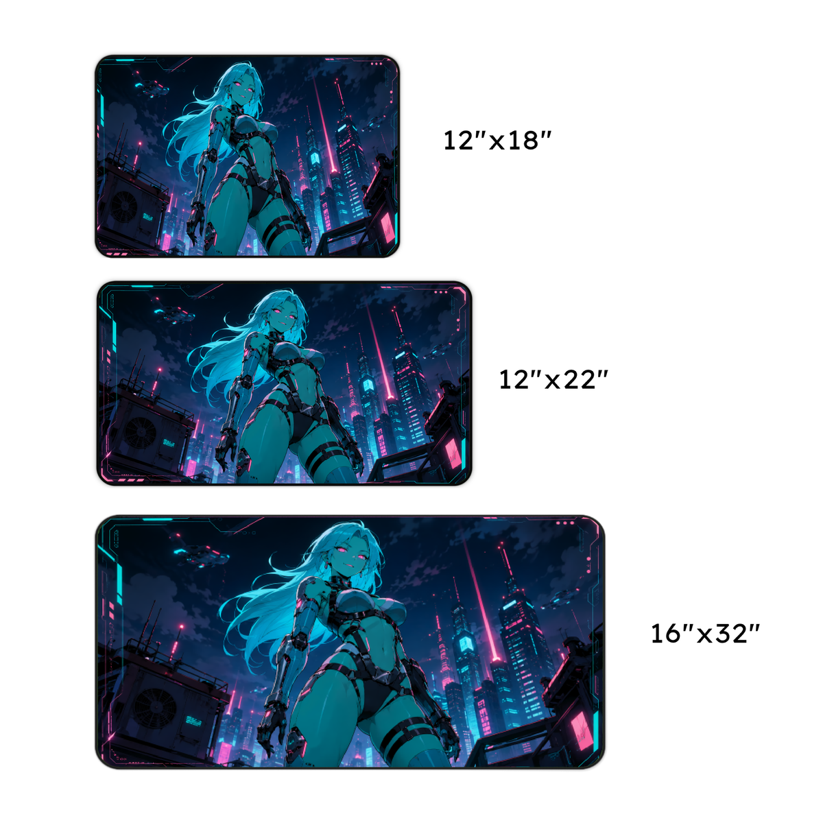 Cyberpunk Android Girl Desk Mat
