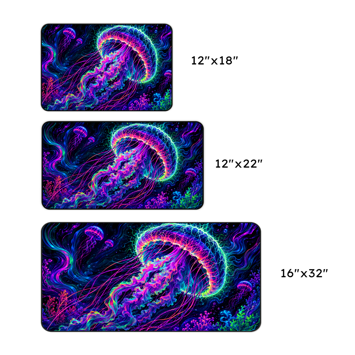 Neon Jellyfish Desk Mat